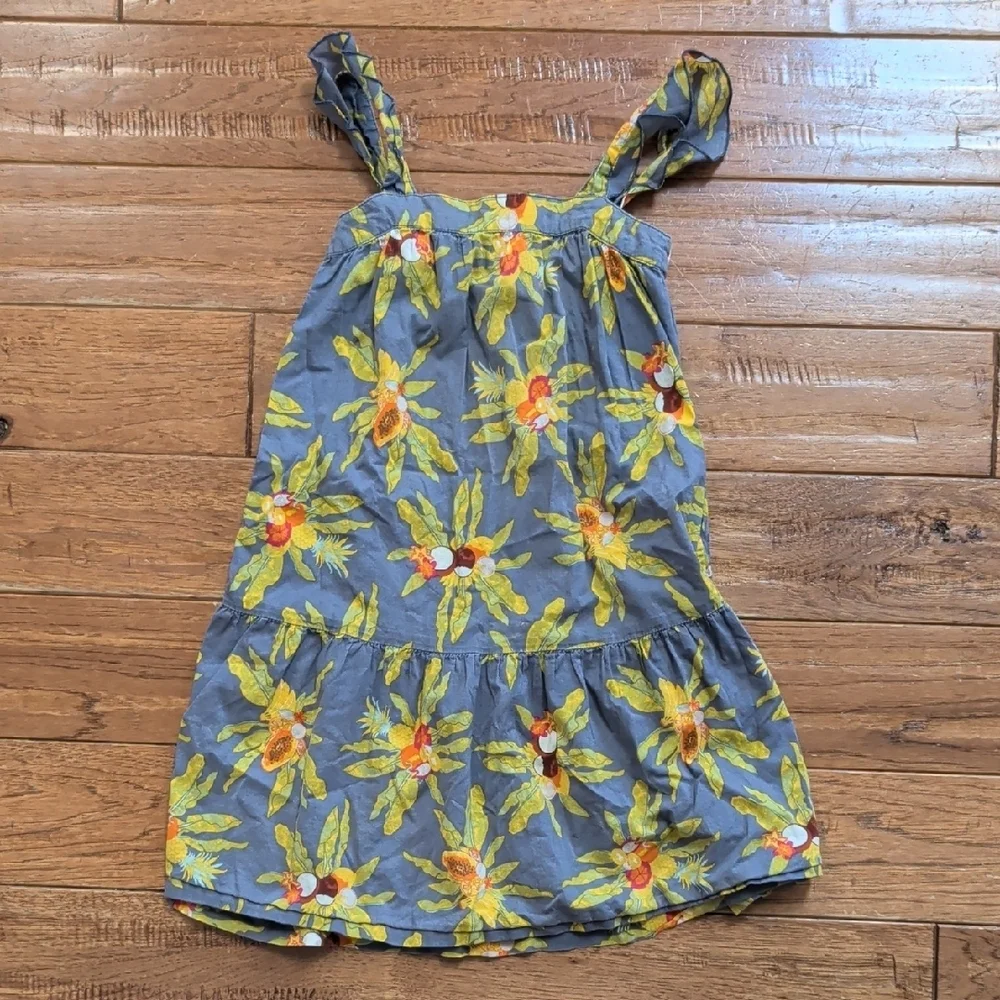 Patagonia Pataloha Floral Sundress with Yellow and Orange Flowers Fruits